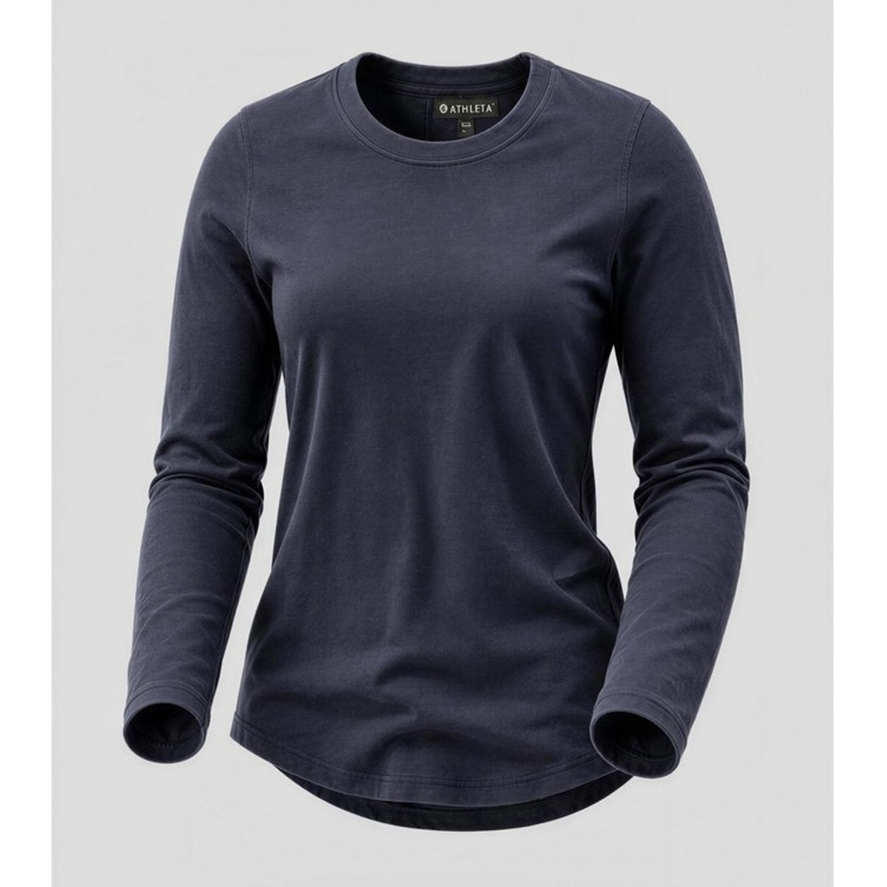 Athleta Top Womens XXS Navy Blue Long Sleeve Crew Neck Performance‎ Shirt